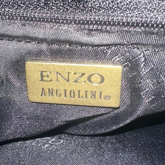 Enzo Angiolini Black Woven Leather Tote Shoulder Bag Genuine Leather Handbag - Picture 5 of 11